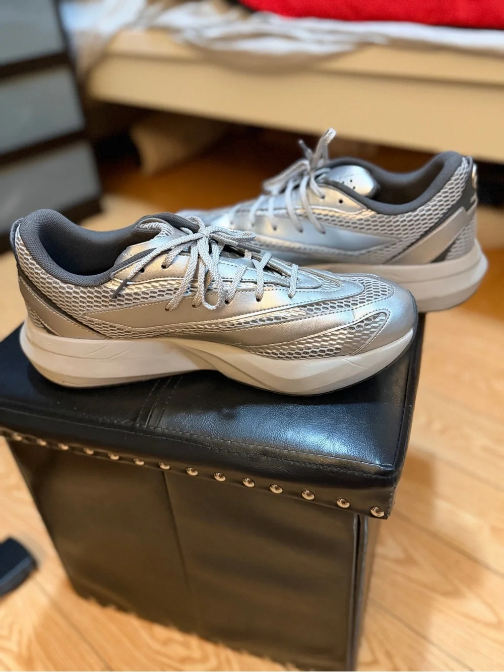 adidas Lightblaze Men's Silver Athletic Sneakers